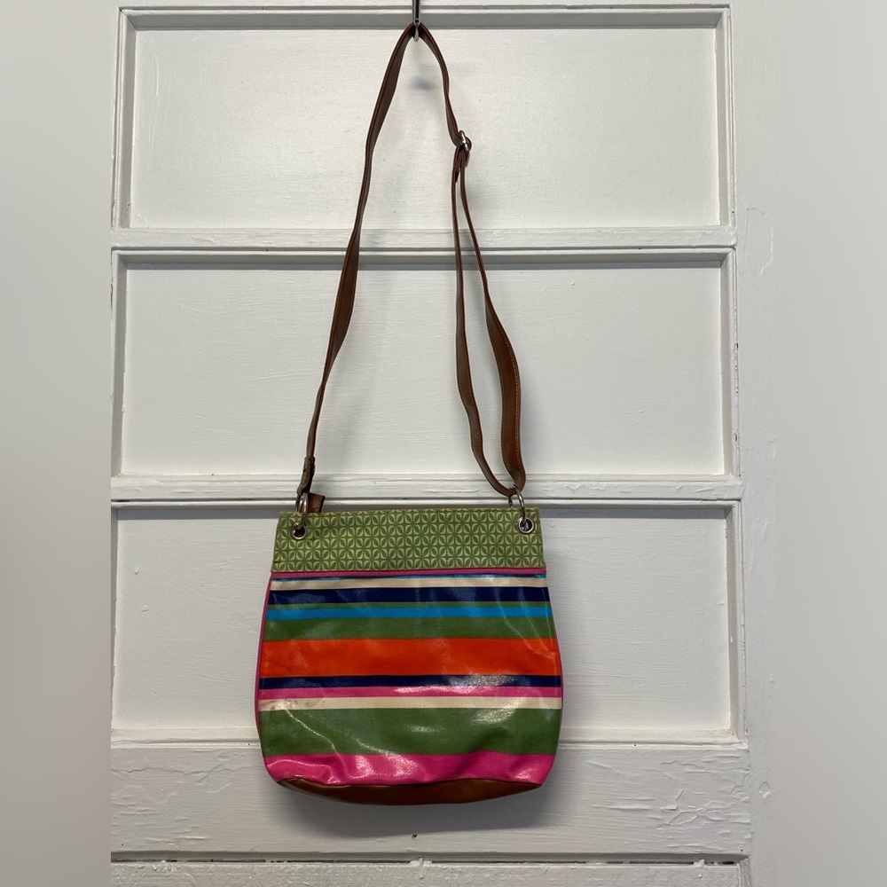 *Womens Multicolor Colorblock Zip Top Purse Crossbody Shoulder Bag